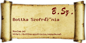 Bottka Szofrónia névjegykártya
